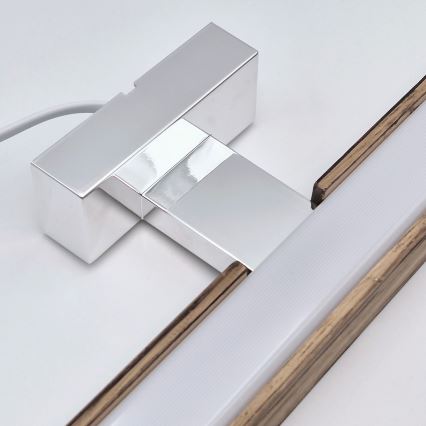 Brilagi - Светодиодная подсветка для зеркала в ванной комнате WOODY MIRROR LED/15W/230V 90 см IP44 дуб орех/блестящий хром