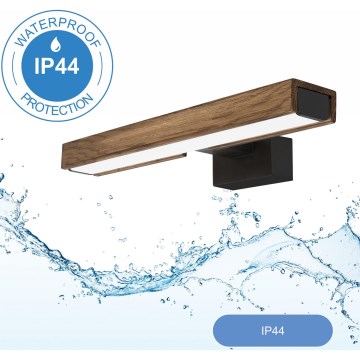 Brilagi - Светодиодная подсветка для зеркала в ванной комнате WOODY MIRROR LED/8W/230V 40 см IP44 дуб орех/черный