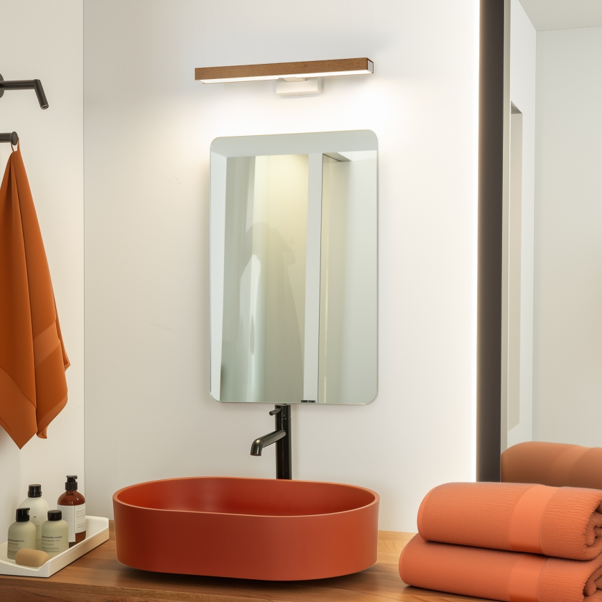 Brilagi - Светодиодная подсветка для зеркала в ванной комнате WOODY MIRROR LED/8W/230V 40 см IP44 дуб вишня/белый