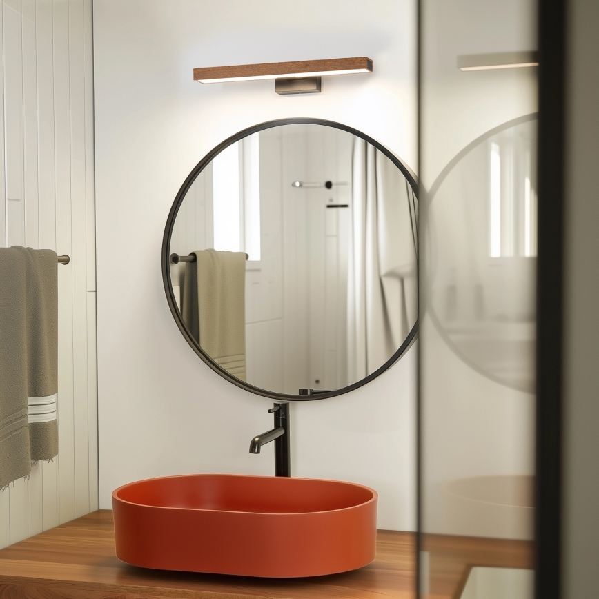 Brilagi - Светодиодная подсветка для зеркала в ванной комнате WOODY MIRROR LED/8W/230V 40 см IP44 дуб вишня/черный