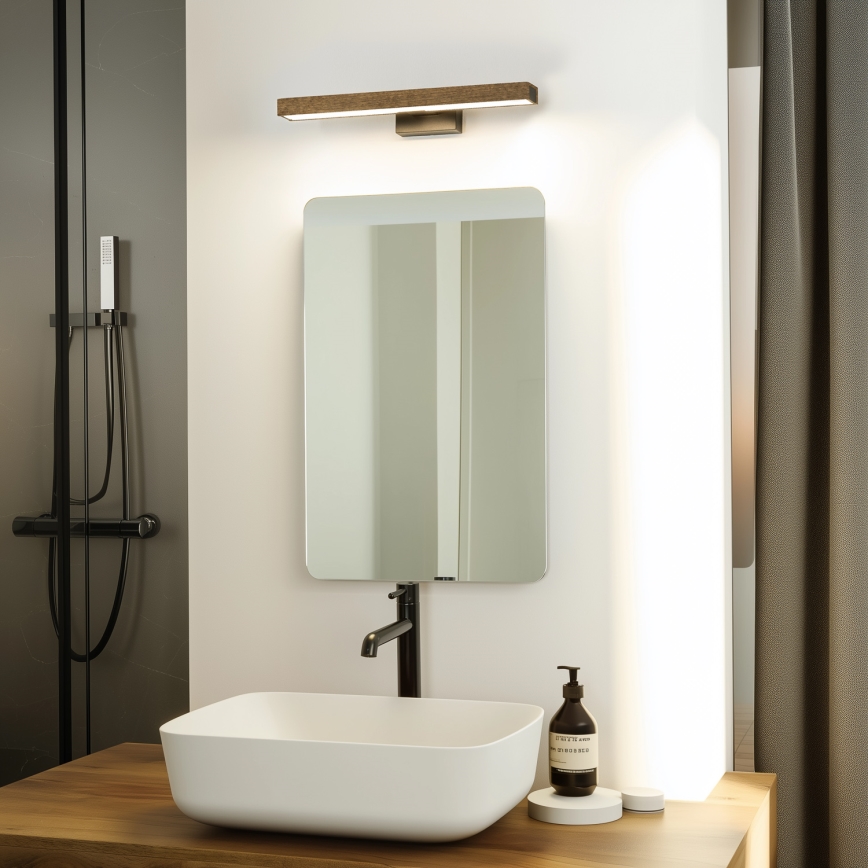 Brilagi - Светодиодная подсветка для зеркала в ванной комнате WOODY MIRROR LED/8W/230V 40 см IP44 дуб орех/черный