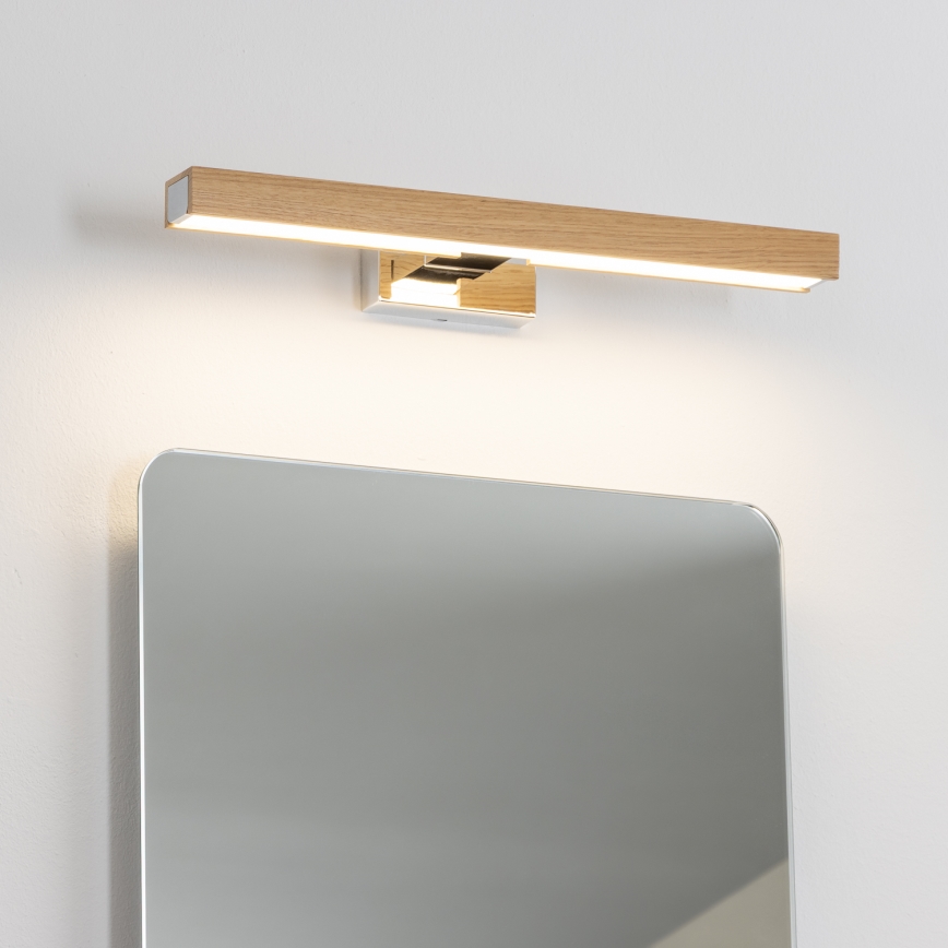Brilagi - Светодиодная подсветка для зеркала в ванной комнате WOODY MIRROR LED/8W/230V 40 см IP44 дуб/блестящий хром