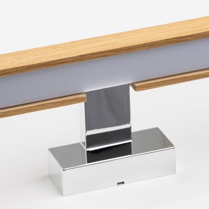 Brilagi - Светодиодная подсветка для зеркала в ванной комнате WOODY MIRROR LED/8W/230V 40 см IP44 дуб/блестящий хром