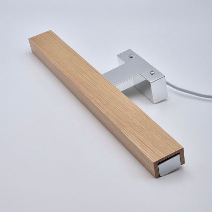 Brilagi - Светодиодная подсветка для зеркала в ванной комнате WOODY MIRROR LED/8W/230V 40 см IP44 дуб/блестящий хром