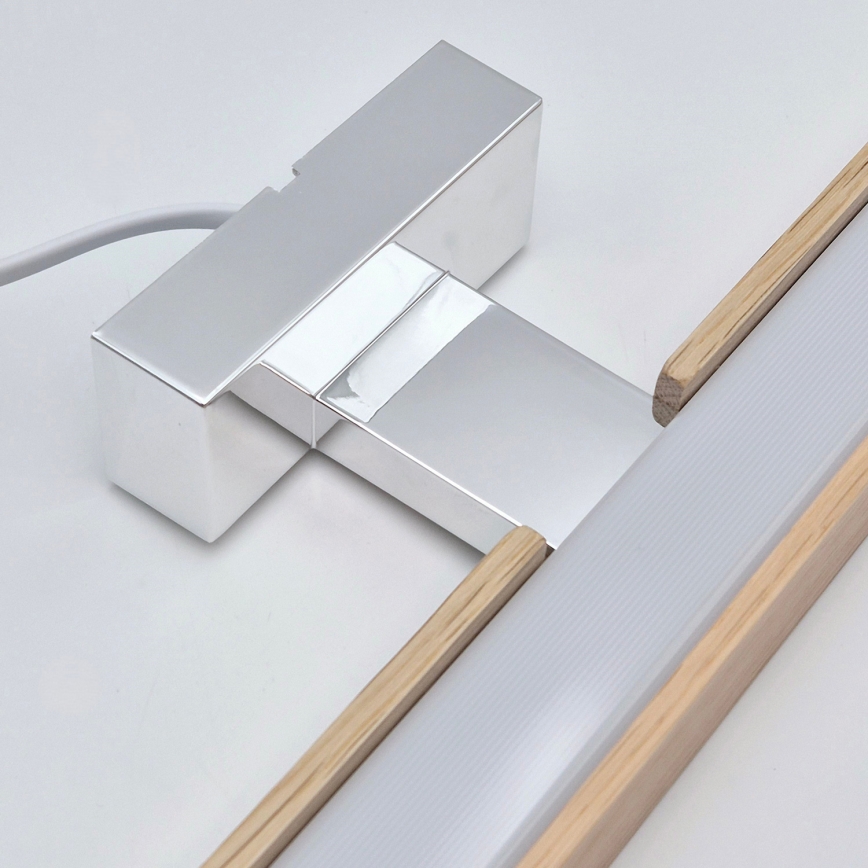 Brilagi - Светодиодная подсветка для зеркала в ванной комнате WOODY MIRROR LED/8W/230V 40 см IP44 дуб/блестящий хром