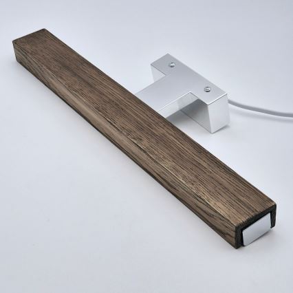 Brilagi - Светодиодная подсветка для зеркала в ванной комнате WOODY MIRROR LED/8W/230V 40 см IP44 дуб орех/блестящий хром