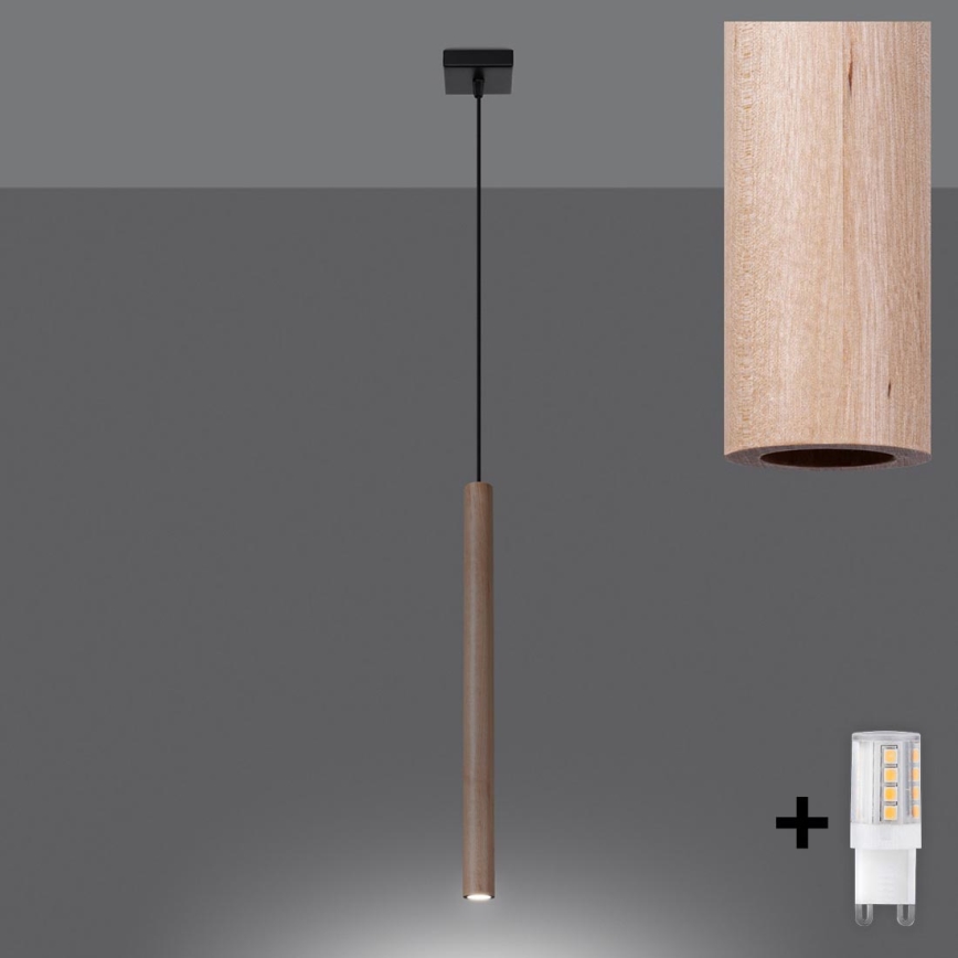 Brilagi - Светодиодная подвесная люстра DRIFA 1xG9/4W/230V дерево