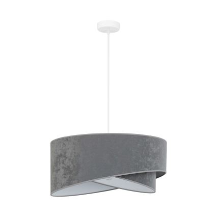Brilagi - Светодиодная подвесная люстра LYRA 1xE27/15W/230V серый/белый