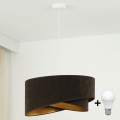 Brilagi - Светодиодная подвесная люстра LYRA 1xE27/15W/230V темно-коричневый/золотистый