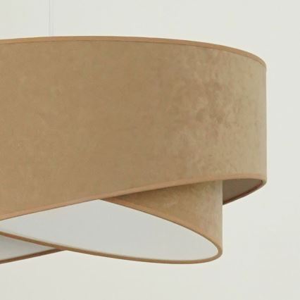 Brilagi - Светодиодная подвесная люстра LYRA 1xE27/15W/230V коричневый/белый