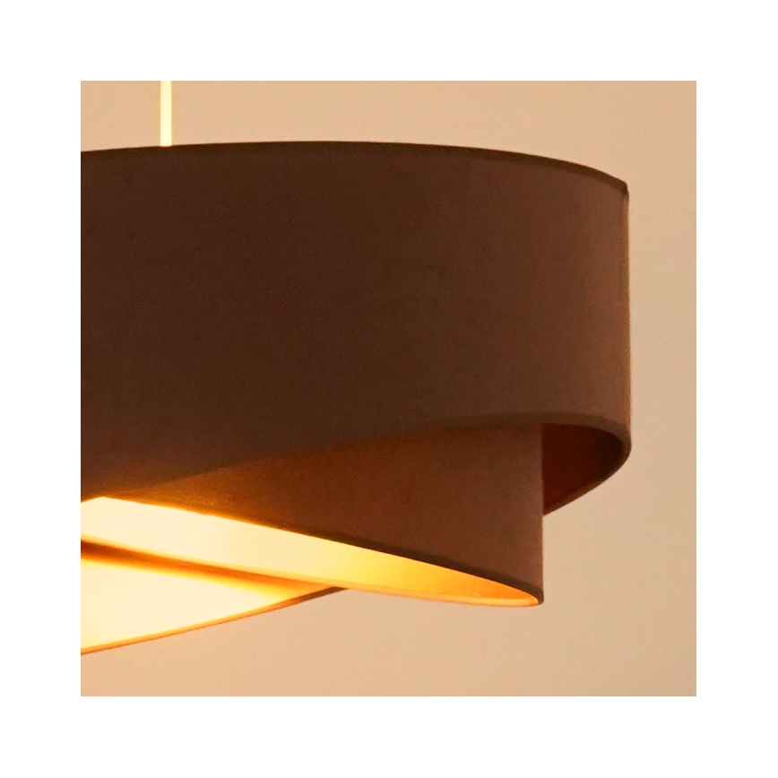 Brilagi - Светодиодная подвесная люстра LYRA 1xE27/15W/230V коричневый/золотистый