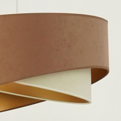 Brilagi - Светодиодная подвесная люстра LYRA 1xE27/15W/230V коричневый/кремовый/золотистый