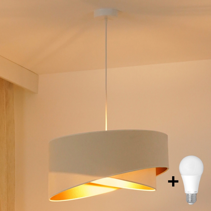 Brilagi - Светодиодная подвесная люстра LYRA 1xE27/15W/230V кремовый/белый