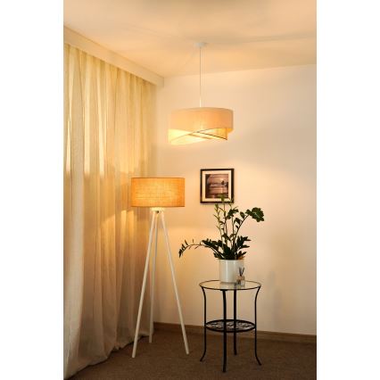 Brilagi - Светодиодная подвесная люстра LYRA 1xE27/15W/230V кремовый/бежевый