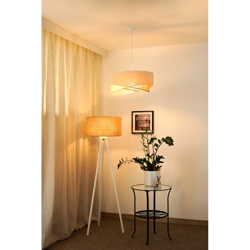 Brilagi - Светодиодная подвесная люстра LYRA 1xE27/15W/230V кремовый/бежевый
