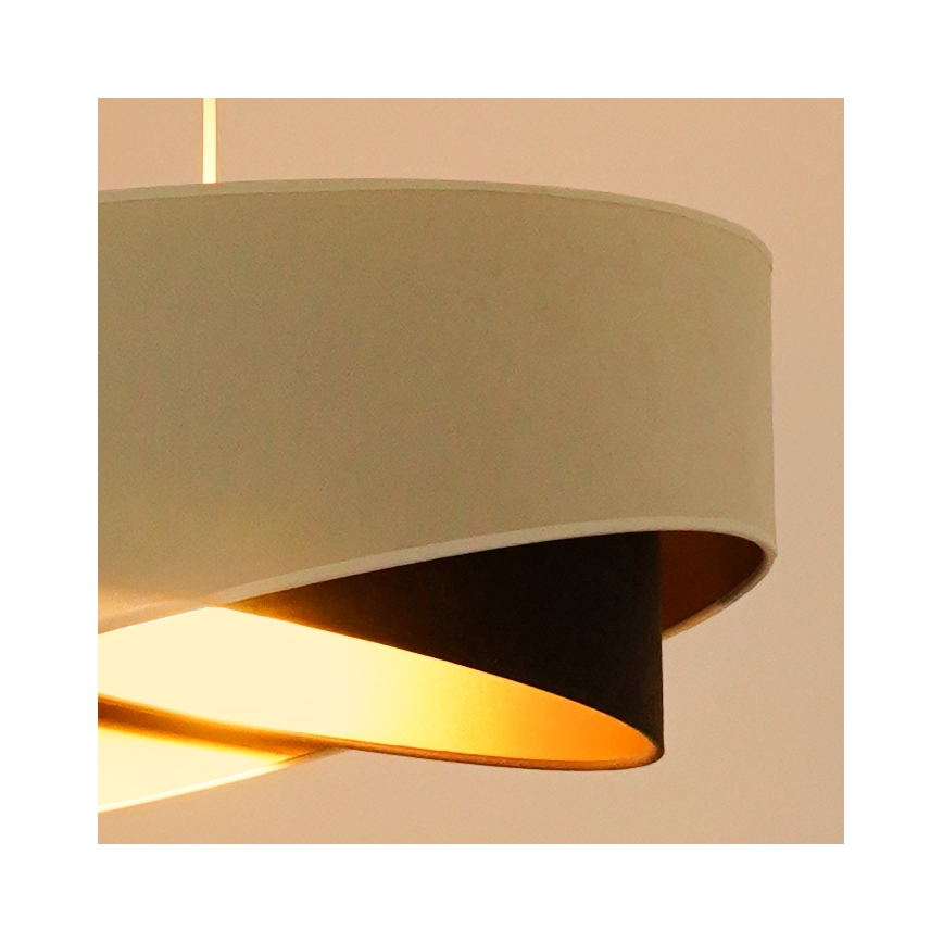 Brilagi - Светодиодная подвесная люстра LYRA 1xE27/15W/230V кремовый/черный/золотистый