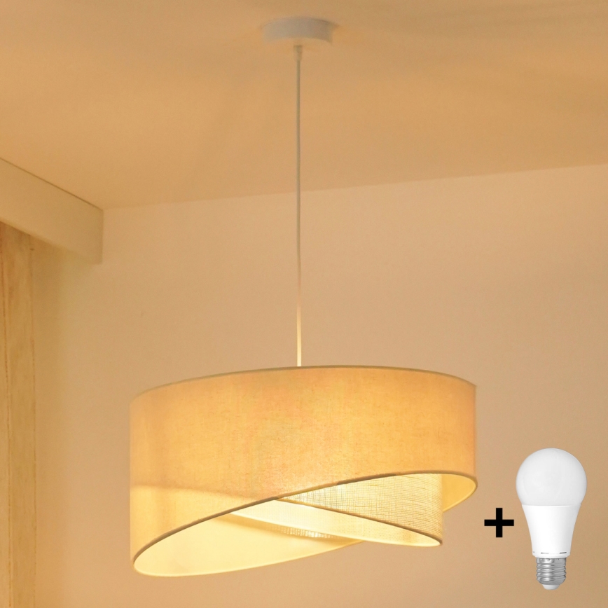 Brilagi - Светодиодная подвесная люстра LYRA 1xE27/15W/230V кремовый