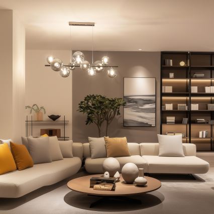 Brilagi - Светодиодная подвесная люстра MILLA 10xG9/3W/230V блестящий хром/дымчатый