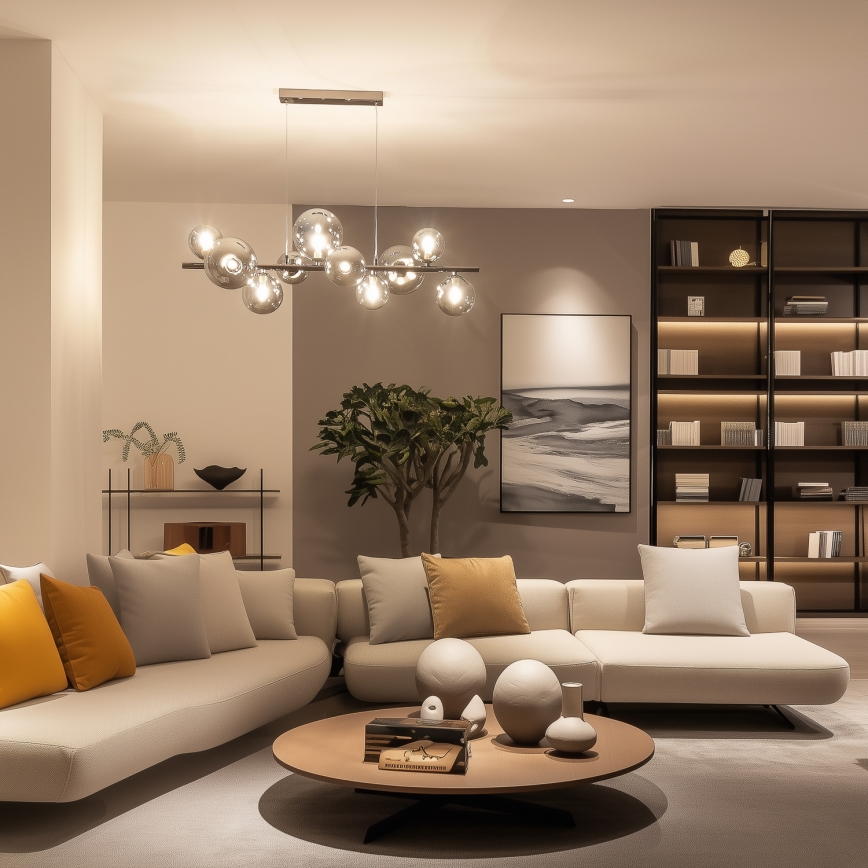 Brilagi - Светодиодная подвесная люстра MILLA 10xG9/3W/230V блестящий хром/дымчатый