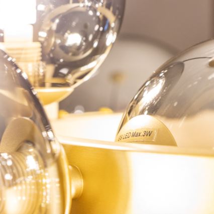 Brilagi - Светодиодная подвесная люстра MILLA 15xG9/3W/230V золотистый/дымчатый