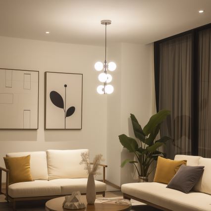 Brilagi - Светодиодная подвесная люстра MILLA 6xG9/3W/230V блестящий хром/белый