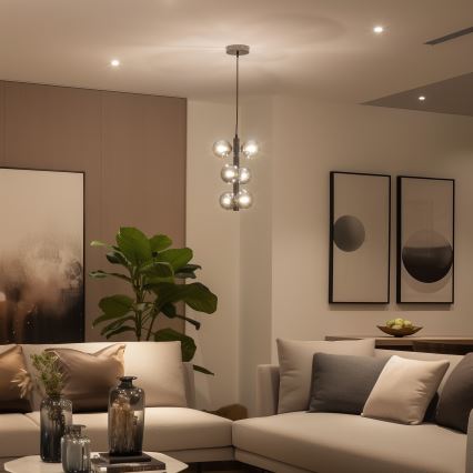 Brilagi - Светодиодная подвесная люстра MILLA 6xG9/3W/230V блестящий хром/дымчатый