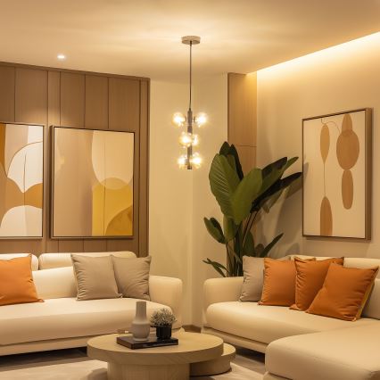 Brilagi - Светодиодная подвесная люстра MILLA 6xG9/3W/230V блестящий хром/золотистый