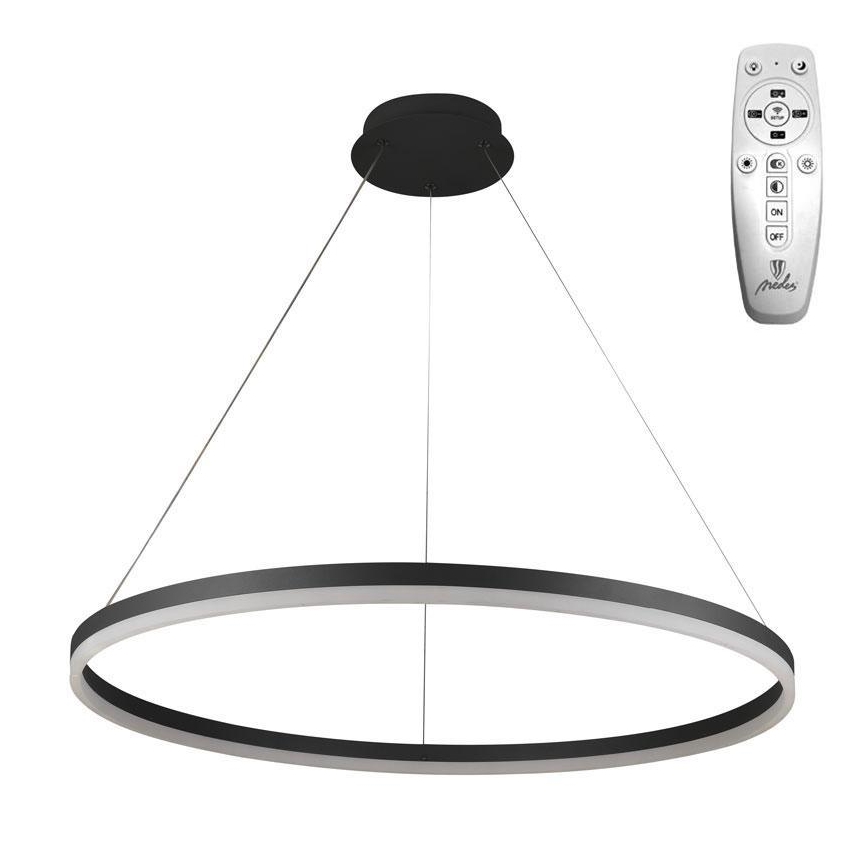 Brilagi - Светодиодная подвесная люстра с регулированием яркости CIRCLE LED/55W/230V 3000-6500K черный + дистанционное управление