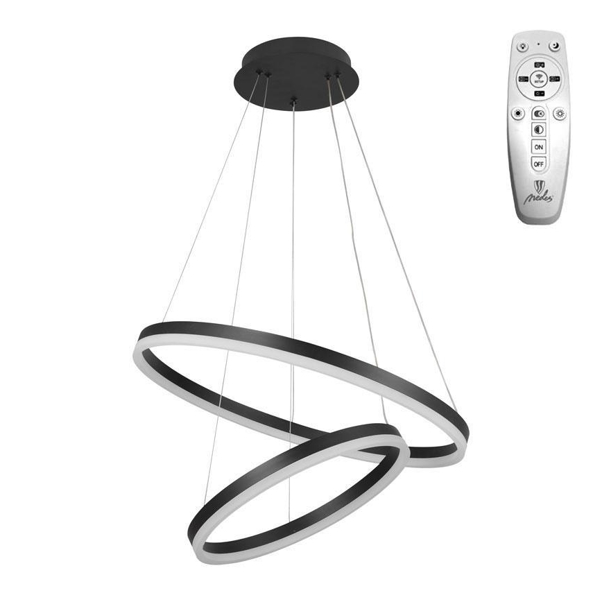 Brilagi - Светодиодная подвесная люстра с регулированием яркости CIRCLE LED/70W/230V 3000-6500K черный + дистанционное управление