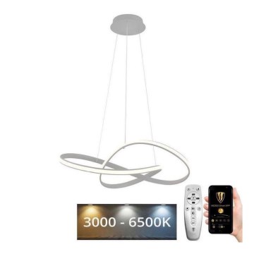 Brilagi - Светодиодная подвесная люстра с регулированием яркости COSMOWAVE LED/70W/230V 3000-6500K серебристый + дистанционное управление
