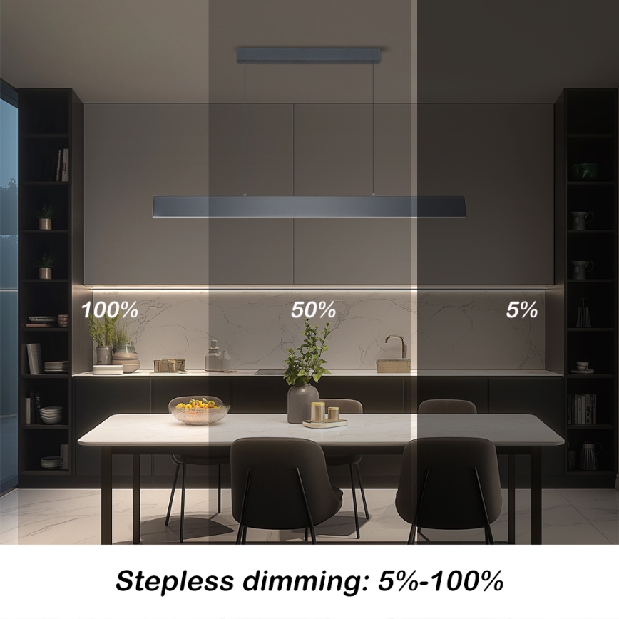 Brilagi - Светодиодная подвесная люстра с регулированием яркости SLIMLINE LED/40W/230V 3000-6000K антрацит + дистанционное управление