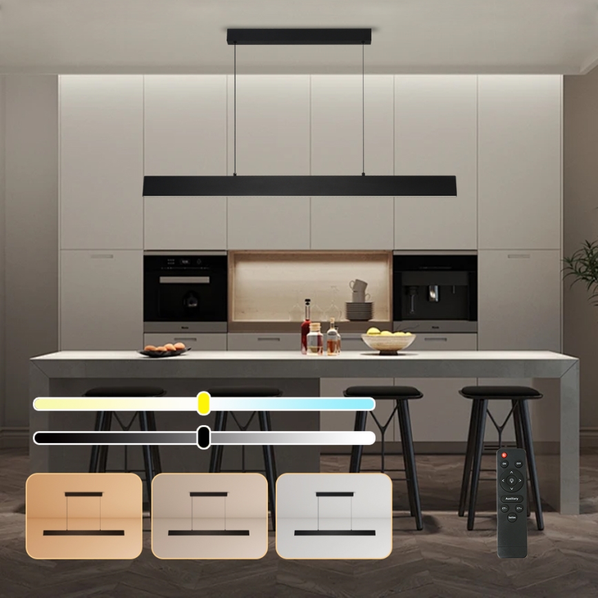 Brilagi - Светодиодная подвесная люстра с регулированием яркости SLIMLINE LED/40W/230V 3000-6000K черный + дистанционное управление