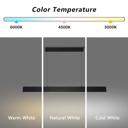 Brilagi - Светодиодная подвесная люстра с регулированием яркости SLIMLINE LED/40W/230V 3000-6000K черный + дистанционное управление