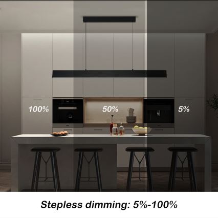 Brilagi - Светодиодная подвесная люстра с регулированием яркости SLIMLINE LED/40W/230V 3000-6000K черный + дистанционное управление