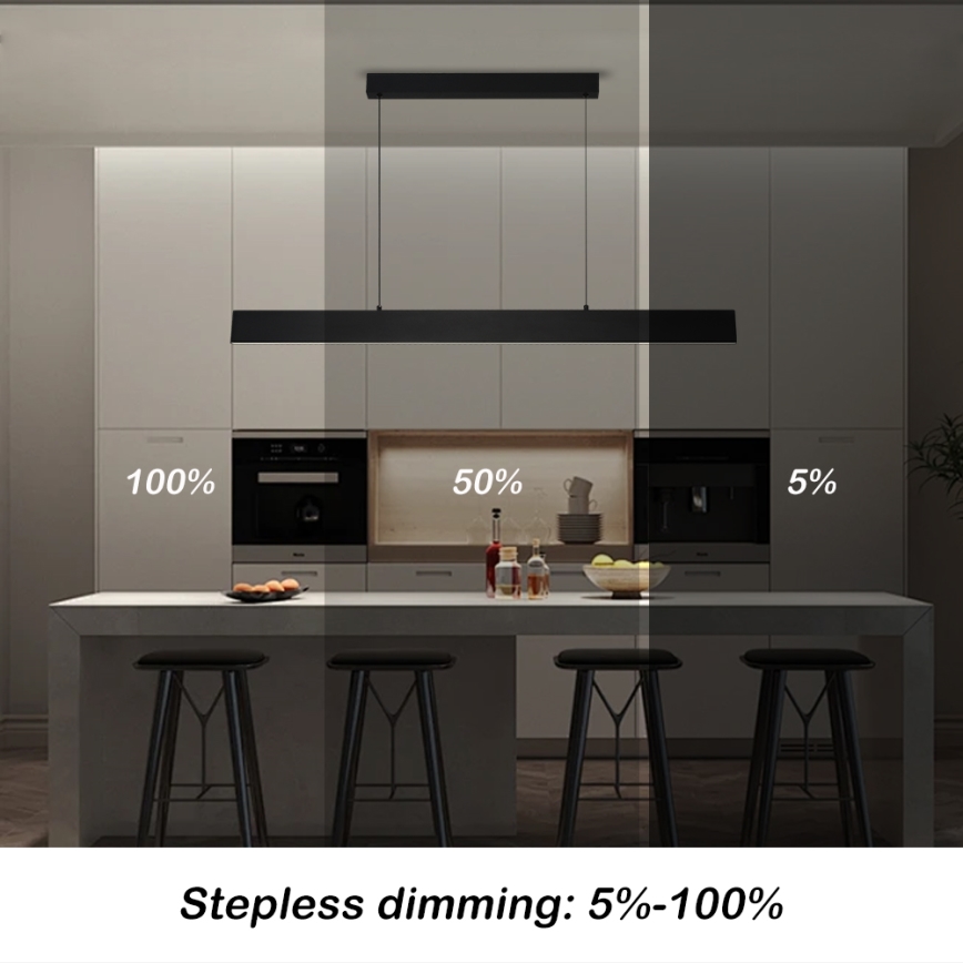 Brilagi - Светодиодная подвесная люстра с регулированием яркости SLIMLINE LED/40W/230V 3000-6000K черный + дистанционное управление