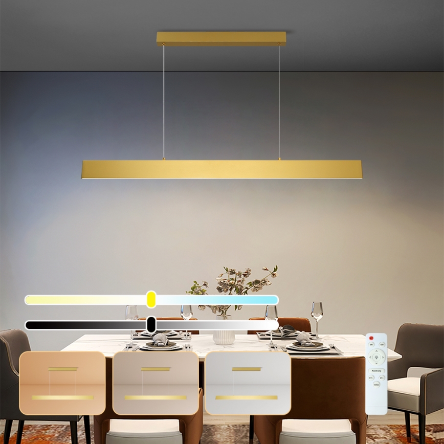 Brilagi - Светодиодная подвесная люстра с регулированием яркости SLIMLINE LED/40W/230V 3000-6000K золотистый + дистанционное управление