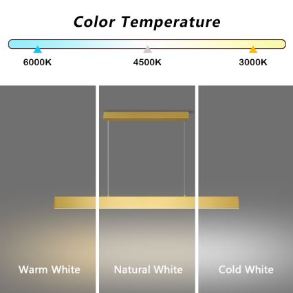 Brilagi - Светодиодная подвесная люстра с регулированием яркости SLIMLINE LED/40W/230V 3000-6000K золотистый + дистанционное управление