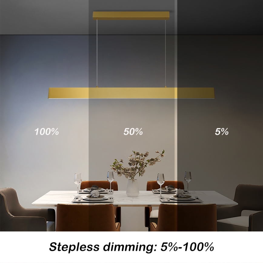 Brilagi - Светодиодная подвесная люстра с регулированием яркости SLIMLINE LED/40W/230V 3000-6000K золотистый + дистанционное управление