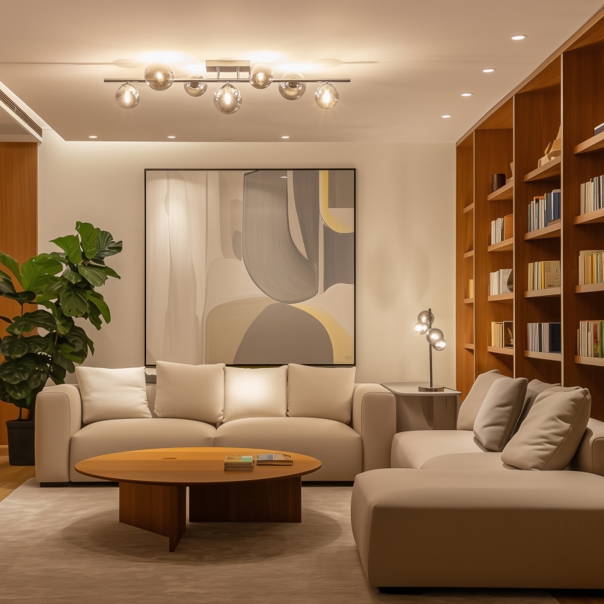 Brilagi - Светодиодная припотолочная люстра MILLA 7xG9/3W/230V блестящий хром/дымчатый