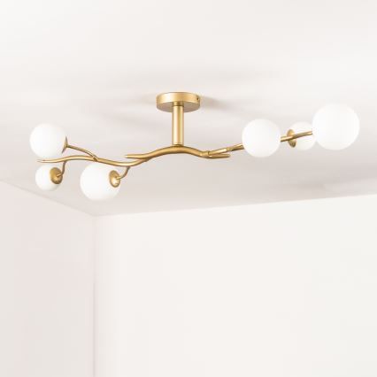Brilagi - Светодиодная припотолочная люстра MISTEL 6xG9/3W/230V золотистый/белый