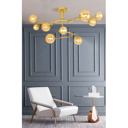 Brilagi - Светодиодная припотолочная люстра MISTEL 9xG9/3W/230V золотистый