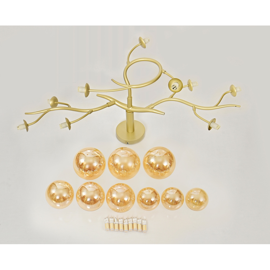 Brilagi - Светодиодная припотолочная люстра MISTEL 9xG9/3W/230V золотистый