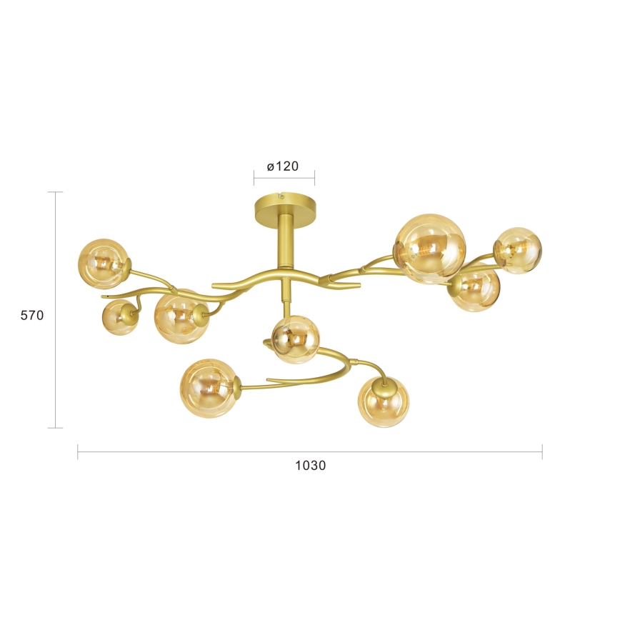 Brilagi - Светодиодная припотолочная люстра MISTEL 9xG9/3W/230V золотистый