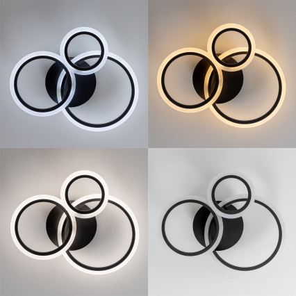 Brilagi - Светодиодная припотолочная люстра с регулированием яркости ORBITS LED/40W/230V 3000-6500K черный + дистанционное управление