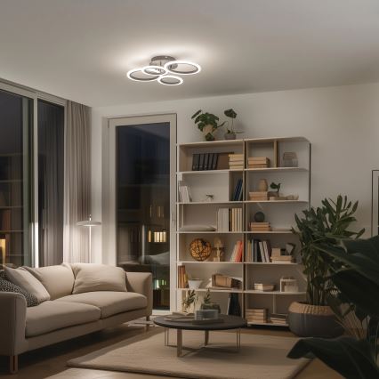 Brilagi - Светодиодная припотолочная люстра с регулированием яркости ORBITS LED/50W/230V 3000-6500K антрацит + дистанционное управление