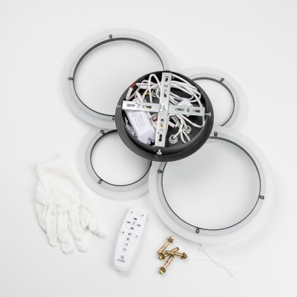 Brilagi - Светодиодная припотолочная люстра с регулированием яркости ORBITS LED/50W/230V 3000-6500K антрацит + дистанционное управление