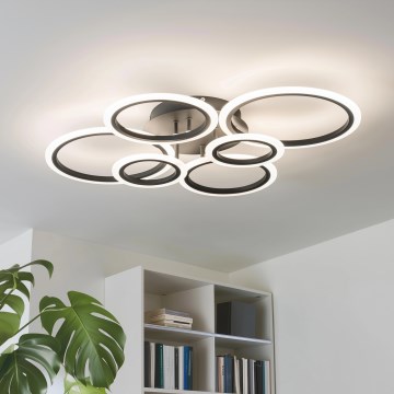 Brilagi - Светодиодная припотолочная люстра с регулированием яркости ORBITS LED/85W/230V 3000-6500K черный + дистанционное управление