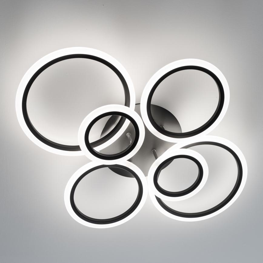 Brilagi - Светодиодная припотолочная люстра с регулированием яркости ORBITS LED/85W/230V 3000-6500K черный + дистанционное управление