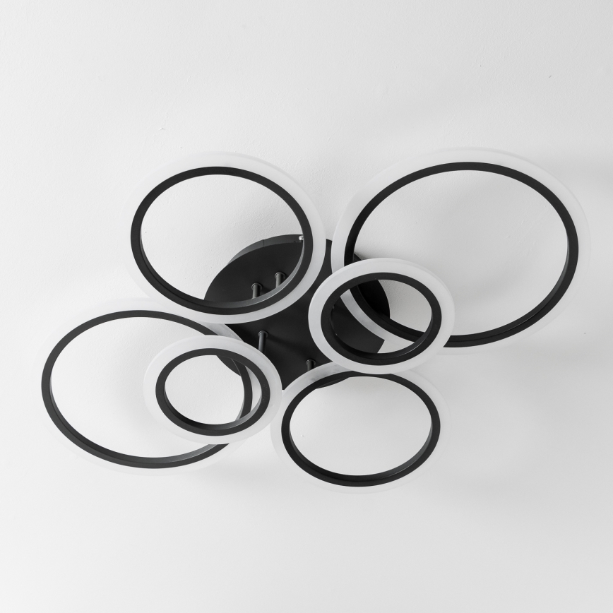 Brilagi - Светодиодная припотолочная люстра с регулированием яркости ORBITS LED/85W/230V 3000-6500K черный + дистанционное управление