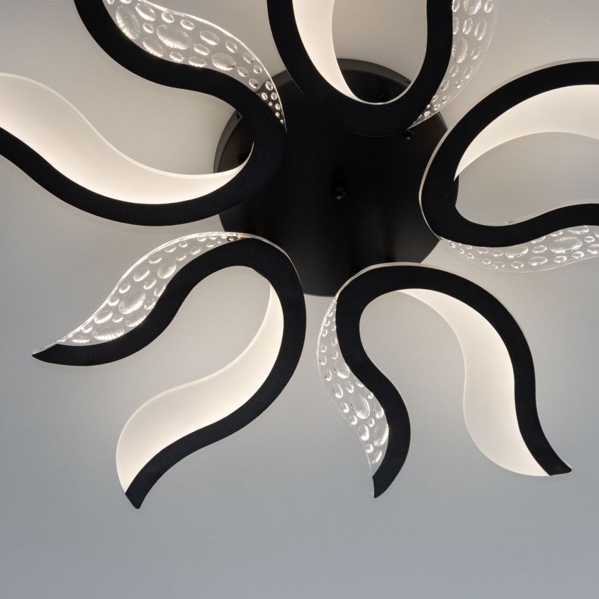 Brilagi - Светодиодная припотолочная люстра с регулированием яркости TWIST LED/65W/230V 3000-6500K черный + дистанционное управление